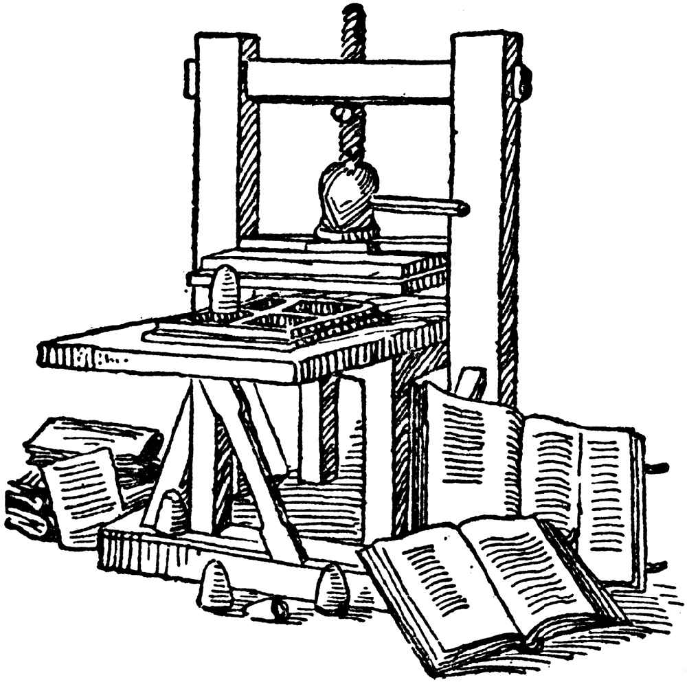Gutenberg's Invention of Mechanized Printing: Blend of coin punch and mechanized wine press