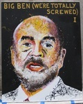 Portait of Ben Bernanke, Chairman of the US Federal Reserve, with the caption 'Big Ben, We're Totally Screwed'